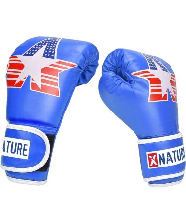 Xnature PU Kids Boxing Gloves - 4oz 6oz 8oz for Ages 5-12 | Blue Boxing Gloves for Kickboxing and Training - Perfect Christmas and Birthday Gift - Buy Online on GoSupps.com