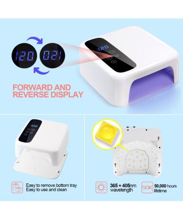 BETE Cordless 72W Rechargeable LED Nail Lamp with LCD Display - Wireless Nail Dryer for Gel Polish - Portable UV LED Nail Light with 4 Timer Settings - Professional White - Buy Online on GoSupps.com