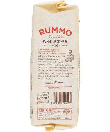  Italian Gourmet E.R. Rummo Pack of 16 Penne Lisce pasta no. 59 made from durum wheat semolina Bronze pasta 500g - Buy Online on GoSupps.com