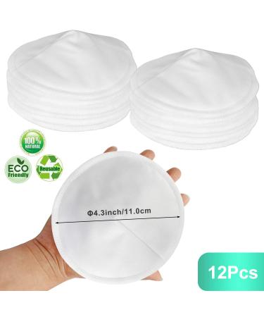 12pcs Bamboo Nursing Breast Pads w/ Laundry Bag - Contoured Leak-Proof Breastfeeding Nipple Pad for Maternity, Reusable Nipple Covers for Breastfeeding - Pastel Touch, 4.5 inch - Buy Online on GoSupps.com