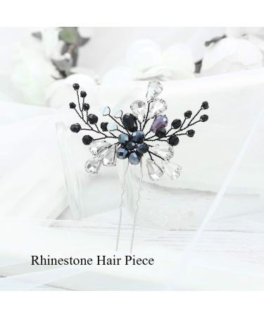 Bride Wedding Black Hair Pins | Bridal Hair Accessories for Women & Girls - HP054 - Buy Online on GoSupps.com