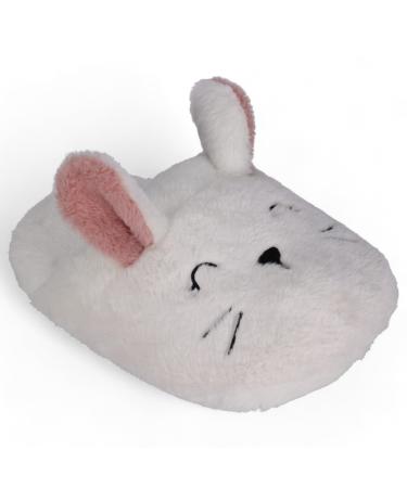 Mijoma cuddly foot warmer in animal design-soft polyester foot warmer 35 x 28 cm durable easy to care for perfect for cold days (rabbit-white)