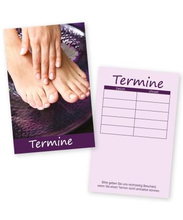 500 foot care appointment cards HAND & FOOT for beauty salon manicure and pedicure with 5 appointment fields