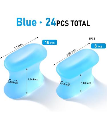 Dandat 24 Pcs Gel Toe Separators for Women - Bunion Corrector and Toe Spacers - Hammer Toe Straightener - Blue - Buy Online on GoSupps.com