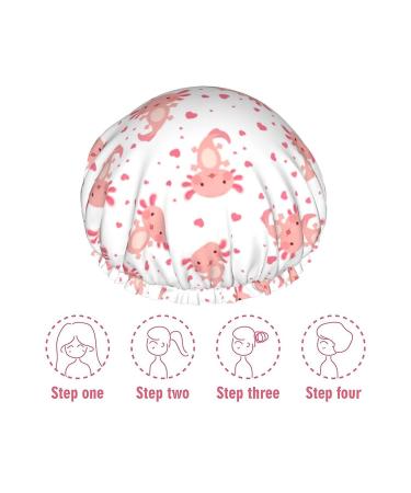Reusable Axolotl Shower Cap for Women and Kids - Double Layer Waterproof Hair Protector - 1 Pack - Buy Online on GoSupps.com