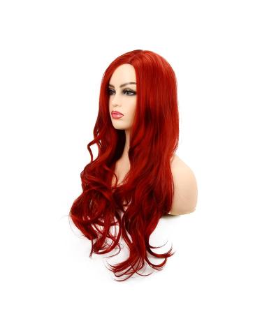 Long Curly Red Synthetic Wig for Women - Perfect for Cosplay Halloween Costumes & Parties | L205 - Buy Online on GoSupps.com