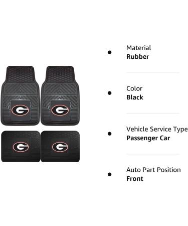 Officially Licensed NCAA Georgia Bulldogs Logo Rubber Automotive Floor Mats Set - Buy Online on GoSupps.com
