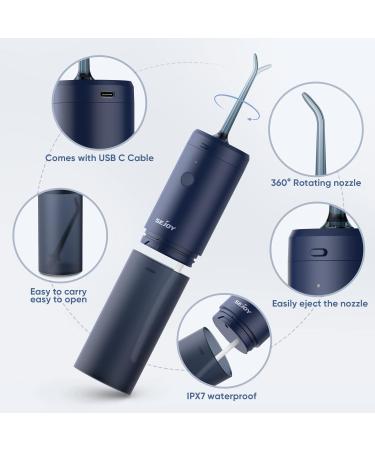 Portable Rechargeable Water Flosser Oral Irrigator | 3 Modes, 3 Jet Tips, 140ml | Electric Plaque Remover for Dental Care | Cordless IPX7 Teeth Cleaner in Blue - Buy Online on GoSupps.com