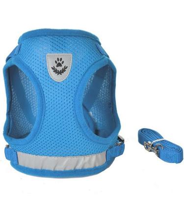 Femax Dog Harness & Linen Set | Soft Mesh Padded Dishes for Dogs Puppies & Cats | Reflective Adjustable Breathable | XL (47-52 cm) - Azure - Buy Online on GoSupps.com
