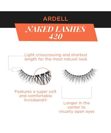 Ardell False Lashes Naked Lashes 420 with Invisiband - 4 Pairs | Pack of 4 - Buy Online on GoSupps.com