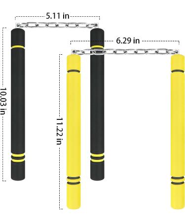 KENSEA Safe Foam Training Nunchucks for Kids & Beginners - Black/Yellow - Buy Online on GoSupps.com
