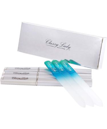 ClassyLady Beauty Glass Nail File Blue 3 Pack with Case - Set of 3 Premium Nail Files - Buy Online on GoSupps.com