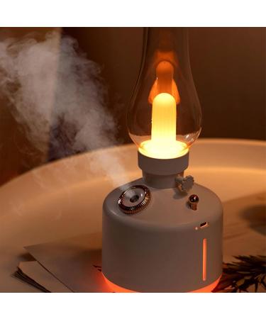 Desk Aroma Diffuser - 280ml Retro Kerosene Lamp Design | Essential Oil & Aromatherapy Humidifier for Bedroom Office & Living Room - Cool Mist Air Diffuser in White - Buy Online on GoSupps.com