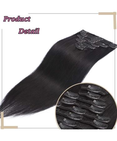 Buy 100% Remy Human Hair Clip-In Extensions | 18 Clips 55cm Long #1 Black - Luxurious & Smooth - Buy Online on GoSupps.com