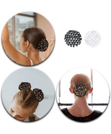 2 Pack Reusable Hair Nets For Buns Womens Kids Children Girls Crochet Bun Net Dance Ballerina Recital Crystal Rhinestone Diamante Princess Ballet Recital Dance Dressage Hair Jewelery Accessories - Buy Online on GoSupps.com