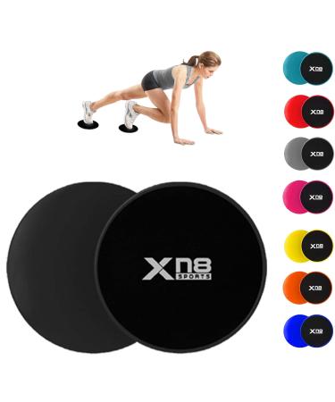 Xn8 slide fitness fitness exercise core fitness disc gym gliding discs for abdominal muscle training exercises carpet wooden floors for home training slide disc sport slides black