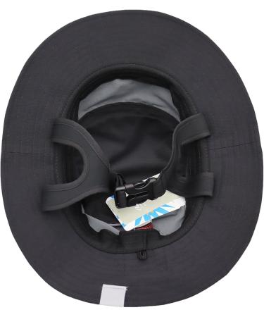 Huakunda Men's Sun Hat UPF 50+ | UV Protection Angler Hat with Chin Strap | Foldable Safari Hat | Wide Brim Dark Gray for Outdoor Travel - Buy Online on GoSupps.com