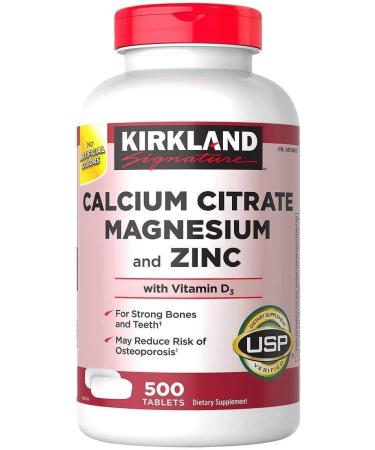 Kirkland Signature Adema Calcium Citrate Magnesium Zinc 500 Tablets | High-Quality Supplement - Buy Online on GoSupps.com