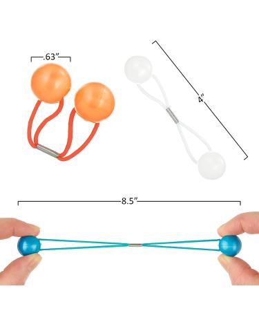 Expressions 24pc Large Elastic Hair Ties with Balls Collection - Brightly Colored Marble Finish Ponytail Holders for Girls - Twinbead Bubble Cute Hair Ties for Toddler Access - Buy Online on GoSupps.com