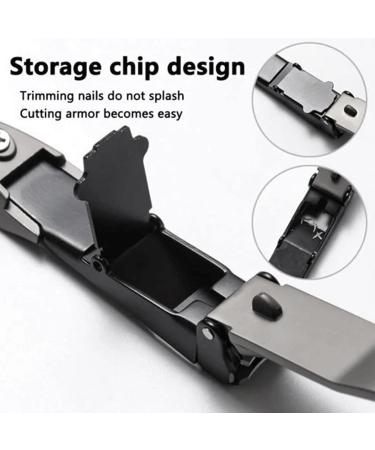 HCHGJKN Nail Clippers Splash Proof Nail Clipper with Built-in Nail Debris Catcher Stainless Steel Nail Clippers for Fingernail Toenail(Schwarz) Black - Buy Online on GoSupps.com