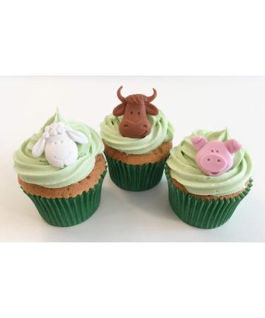 6 Sugar Farmyard Animal Cake Toppers- Edible Unique & Made with Love & Imagination in The UK!