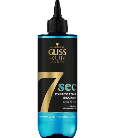 GLISS KUR 7 SEC Express Repair Curium Aqua Revive (200 ml) hair treatment ensures an extra portion of moisture and healthy shine in just 7 seconds