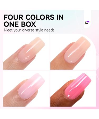Colored Gel Square Nail Tips - 96Pcs Nude and Pink Short Length Gelike EC 4 in 1 X-coat Tips | Soft Gel Nail Extensions - Buy Online on GoSupps.com