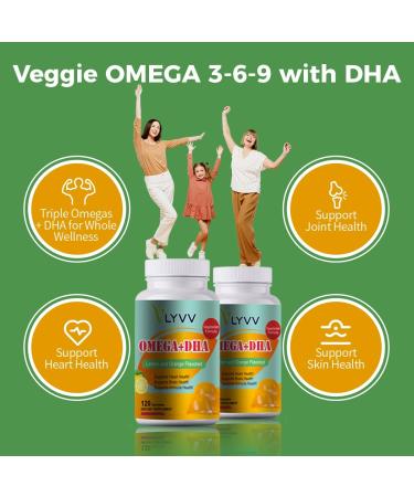 Omega Plus DHA for Adults and Kids Lemon Flavor -120 Gummies - Omega 3 6 9 and DHA - Promotes Brain & Heart Health - Veggie - 40 Servings (1) - Buy Online on GoSupps.com