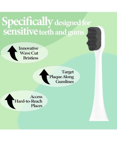 Soft Toothbrush Replacement Heads (4 Pack) for Philips Sonicare - Gentle on Sensitive Teeth & Gums - Portable Case Included - Wave Bristles - Buy Online on GoSupps.com