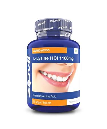 L-Lysine 1100mg Tablets. High Strength Essential Amino Acid Vegan and Vegetarian 90 Tablets 3 Months Supply