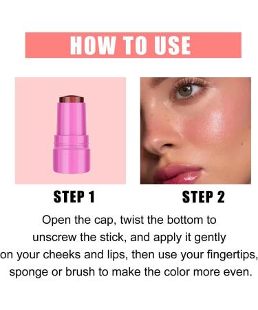 3-in-1 Cheek Lip Tinted Moistured Blush Stick Clear Cream Water Jelly Tint Stick Makeup Cooling Water Jelly Tint For All Skin Tones (D 5g) 5 g (Pack of 1) D - Buy Online on GoSupps.com