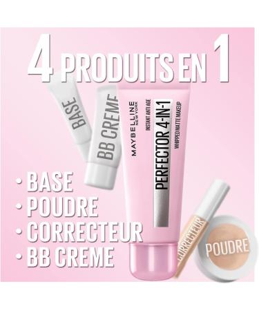 Maybelline New York - Perfecteur de Teint Matifiant 4-en-1 Multi-Usages - Fond de Teint Instant Anti Age Perfector - Teinte : 01 LIGHT - Contenance : 30 ml 01 LIGHT 1 unit (Lot de 1) - Buy Online on GoSupps.com
