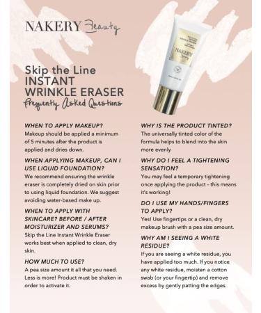 Nakery Skip the Line Instant Wrinkle Eraser - Visibly Reduces Wrinkles & Fine Lines Instantly - Buy Online on GoSupps.com