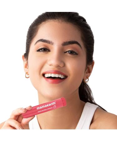 Mamaearth Nourishing Tinted Lip Balm with Natural Red Tint | 12 Hour Moisturization with Vitamin E & Strawberry | Relieves Dry Chapped Lips & Makes Lips Soft & Supple | 0.14 Oz/4g - Buy Online on GoSupps.com