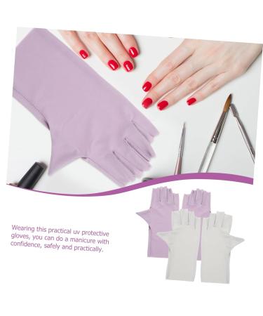DRESSOOS 2 Pairs pink gloves nail art supplies UV protection gloves manicure UV gloves UV gloves for gel manicures sun protection gloves for women Nylon Nail supplies breathable - Buy Online on GoSupps.com