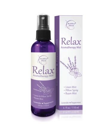 Relax Lavender Spray for Sleep Natural Linen Spray for Bedding Perfect Lavender Pillow Spray for Sleep. Aromatherapy Bed Spray with Lavender & Peppermint Essential Oils by Brookethorne Naturals 4oz Lavender Peppermint
