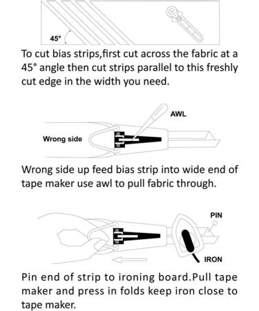 Sewing Quilting Fabric Bias Tape Maker Tool Set - 6mm, 12mm, 18mm, 25mm - Set of 4 - Buy Online on GoSupps.com