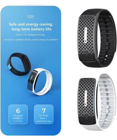 Lichengtai Waterproof Ultrasound Mosquito Protection Bracelet - Reusable Anti-Mosquito Band for Children & Adults - Black - Buy Online on GoSupps.com