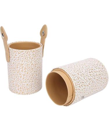 Portable PU Leather Makeup Brush Cup Holder - Travel Cosmetic Organizer - Apricot - Buy Online on GoSupps.com