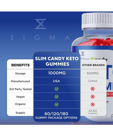 Organic Slim Candy Keto Gummies with Apple Cider Vinegar - 60 Gummies - Buy Online on GoSupps.com