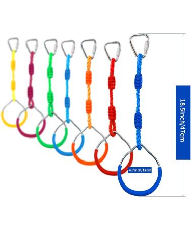 Kawuneeche 7PCS Colorful Ninja Rings - Gymnastic Swing Bar Monkey Climbing Rings for Outdoor Backyard Play Sets - Playground Equipment for Ninjaline Obstacle Course - Buy Online on GoSupps.com