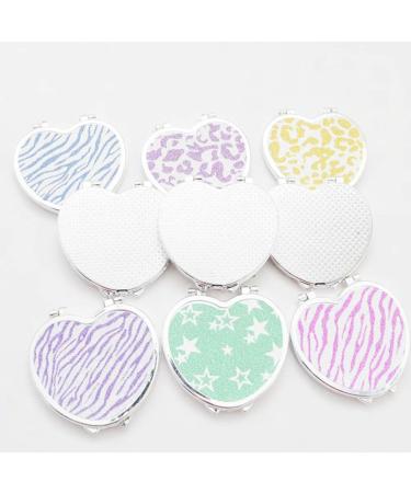 Minkissy Portable Heart Pocket Mirror - Foldable Double-Sided Steel Cosmetic Mirror for Girls & Women (Random Color) - Buy Online on GoSupps.com