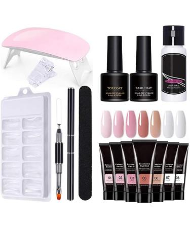 Builder Gel Nail Kit Gel Nail Kit 15ml 7 Colors Gel Extension Nail Kit with UV Lamp Nail File Clip Builder Gel Nail Kit Long-Lasting Gel Polish Starter Kit for Home Salon - Buy Online on GoSupps.com