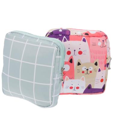 Gleavi 2st storage bag for women's bandages holder for breastfeeding inserts hygiene products for women adorable time period tampon wallet portable student pure cotton handbag