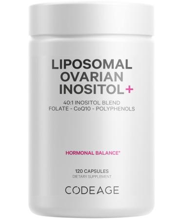 Codeage Liposomal Ovarian Inositol + Supplement - Myo-Inositol, D-Chiro-Inositol, Folate & CoQ10 Phytosome, 40:1 Blend for Hormonal Balance and Fertility Support, Vegan, Non-GMO, 120 Capsules - Buy Online on GoSupps.com