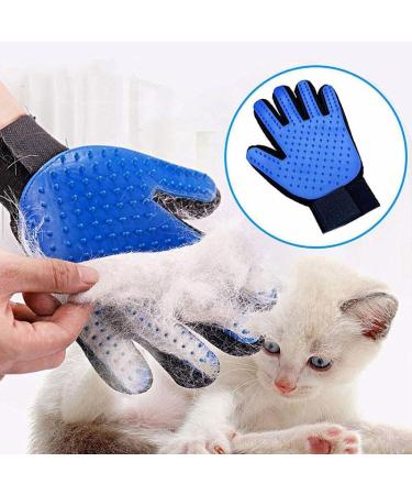Neo10Ten Pet Grooming Glove/Pet Brush Glove Hair Removal Mess-free Grooming with 260 TipsDog Cats Rabbits & Horses with Long/Short/Curly Hair (Pair Blue) - Buy Online on GoSupps.com