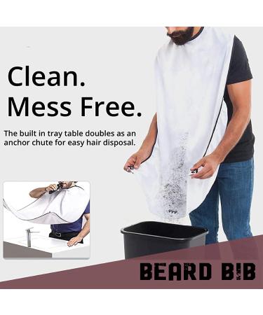 Shaving Bib Beard Bib Apron Beard Shaping Tool Beard Hair Clippings Catcher Trimming Accessories with Suction Cups Hair Nylon Beard Trimming Perfect Grooming Gift for Men Father Husband - Buy Online on GoSupps.com