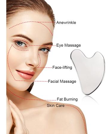 Deciniee Gua Sha Massage Tool - Stainless Steel Facial Scooter for Contouring & Sculpting | Beauty Tools for Women - Buy Online on GoSupps.com