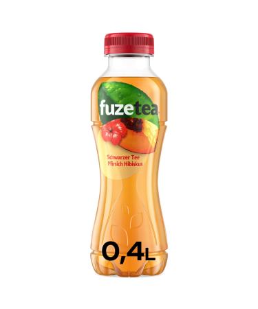 Fuze Tea Black Tea Peach Hibiscus - Low-Calorie Fusion of Tea Juice & Herbs - 12 Pack (400ml Bottles) - Sustainable & Refreshing - Buy Online on GoSupps.com