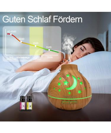 500ml Aroma Diffuser with 15 LED Colors - Essential Oil Humidifier Auto Shut-Off 3 Timing Modes - Dark Brown - Buy Online on GoSupps.com